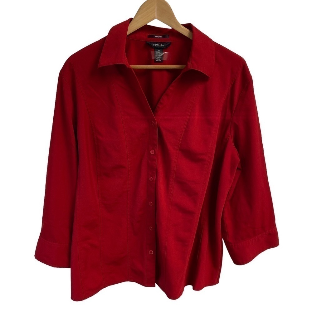 Style & Co Stretch Ladies Button Down Shirt Size 18